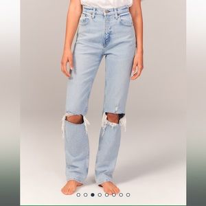 TALL Abercrombie ultra high rise 90s straight jean